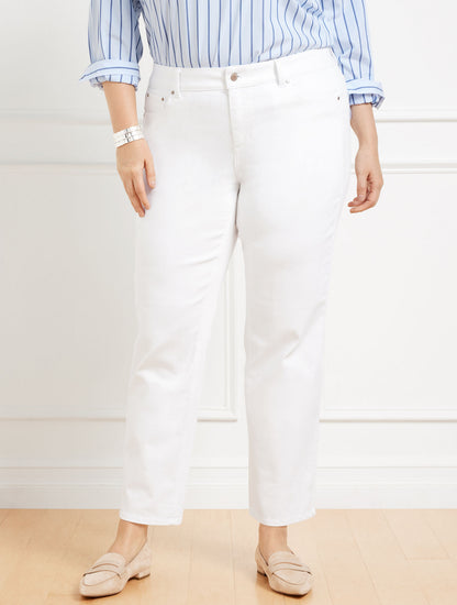Talbots MID RISE STOVEPIPE STRAIGHT LEG JEANS - WHITE