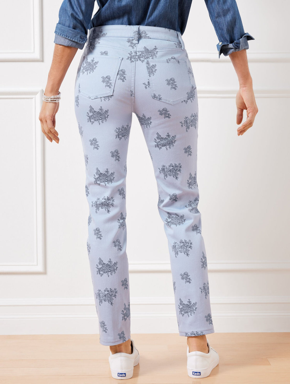 Talbots SLIM ANKLE JEANS - FLORAL BUNCHES - CURVY FIT