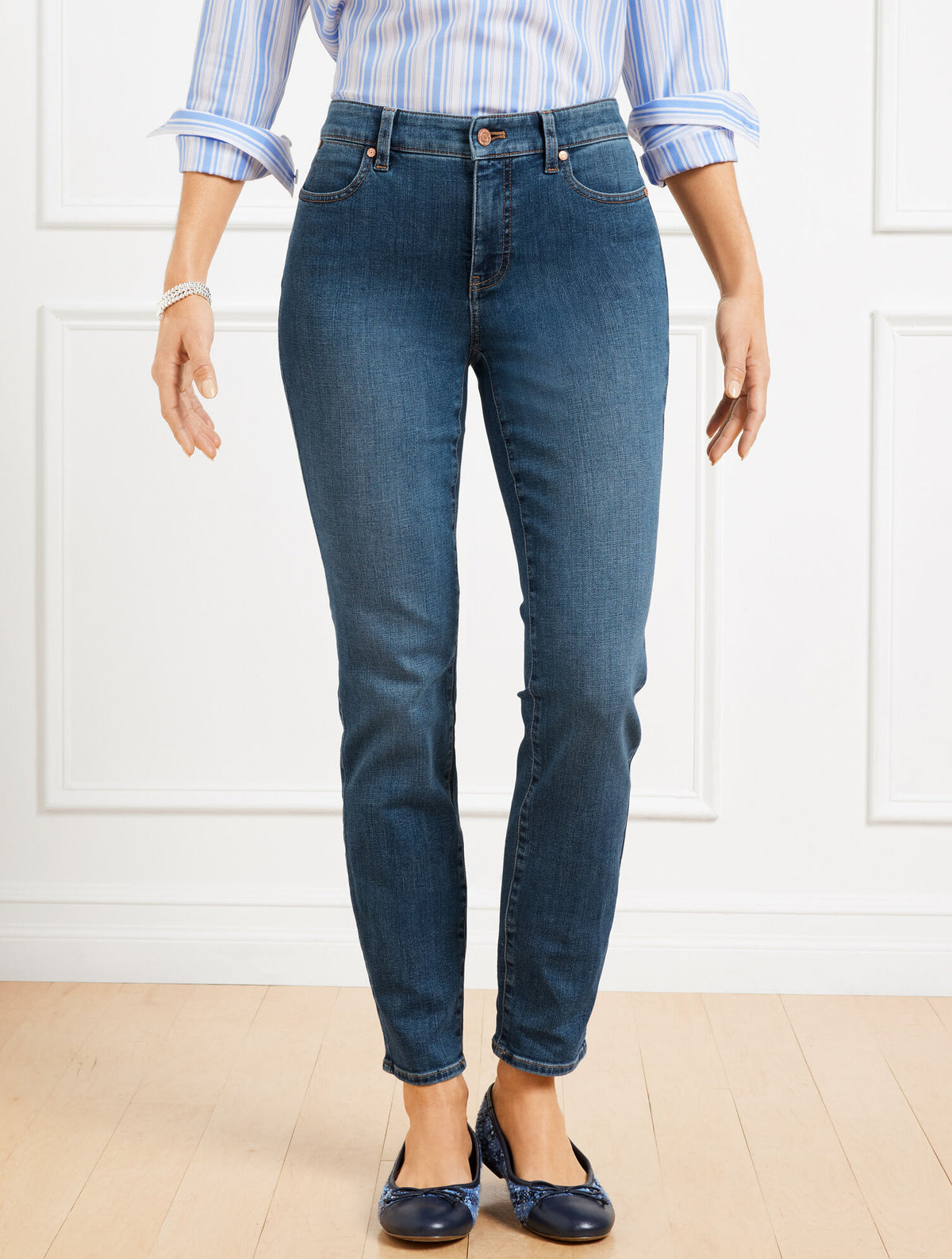 Talbots SLIM ANKLE JEANS - CHARLIE WASH - CURVY FIT
