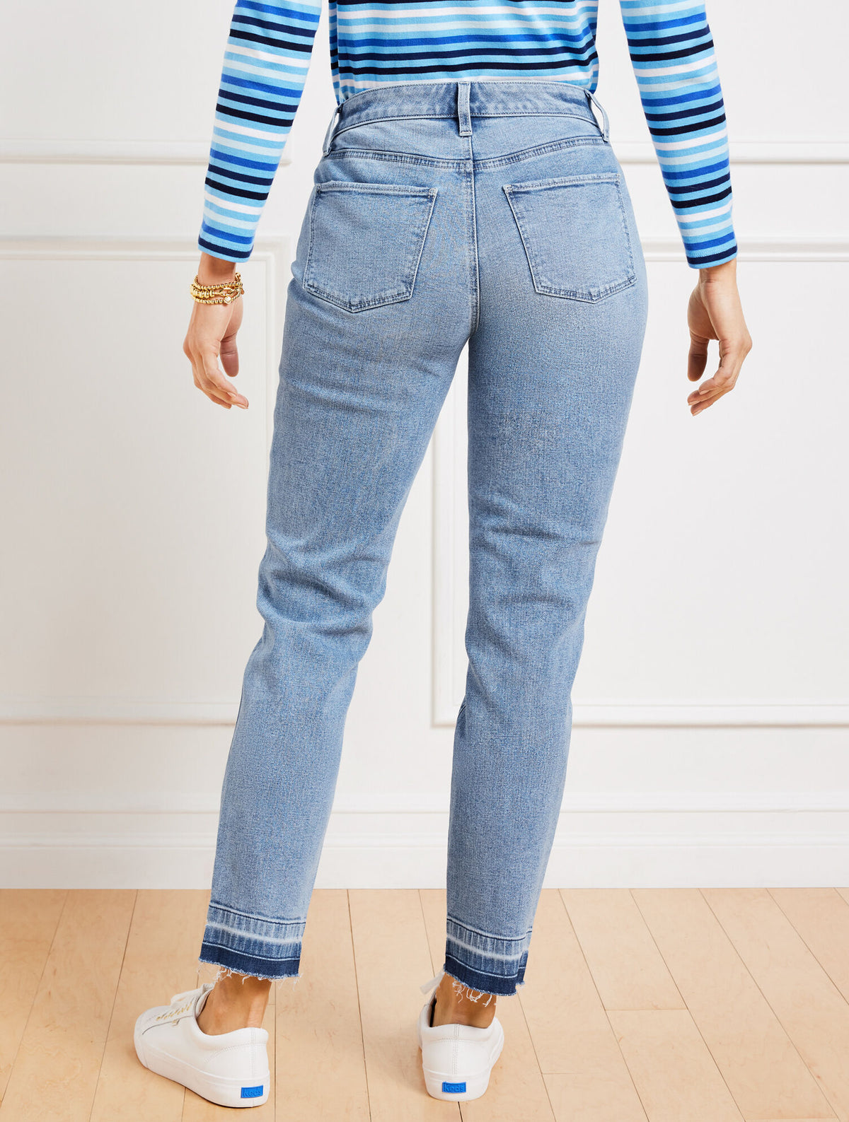 Talbots SLIM ANKLE RELEASED HEM JEANS - PELHAM WASH - CURVY FIT