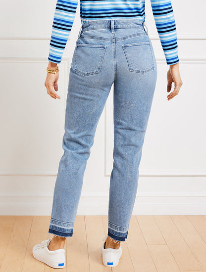 Talbots SLIM ANKLE RELEASED HEM JEANS - PELHAM WASH - CURVY FIT