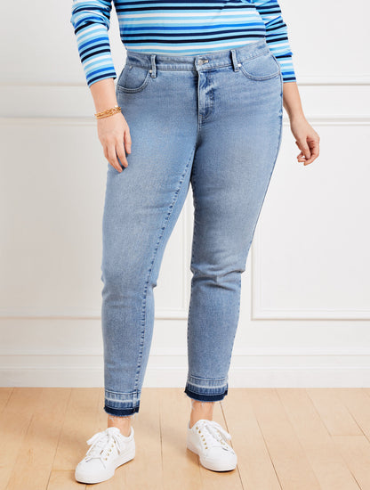 Talbots SLIM ANKLE RELEASED HEM JEANS - PELHAM WASH - CURVY FIT