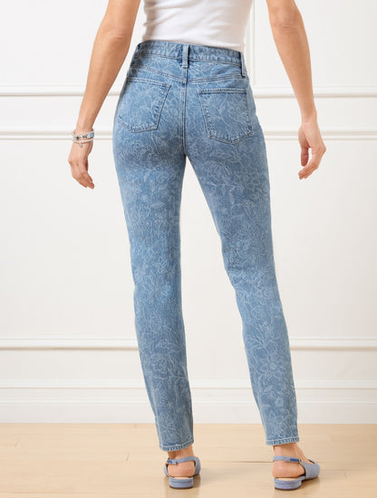 Talbots SLIM ANKLE JEANS - LINEAR GARDEN - CURVY FIT