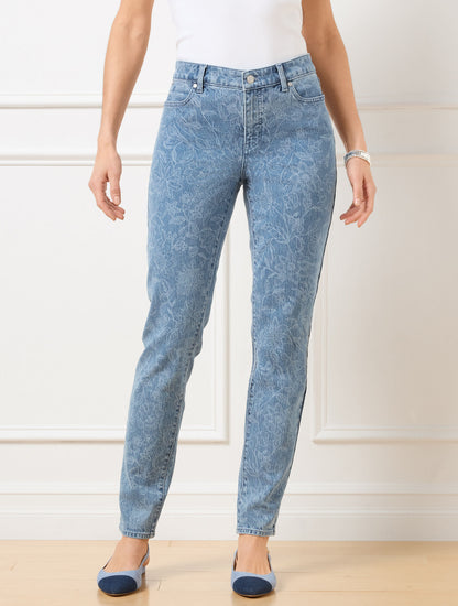 Talbots SLIM ANKLE JEANS - LINEAR GARDEN - CURVY FIT