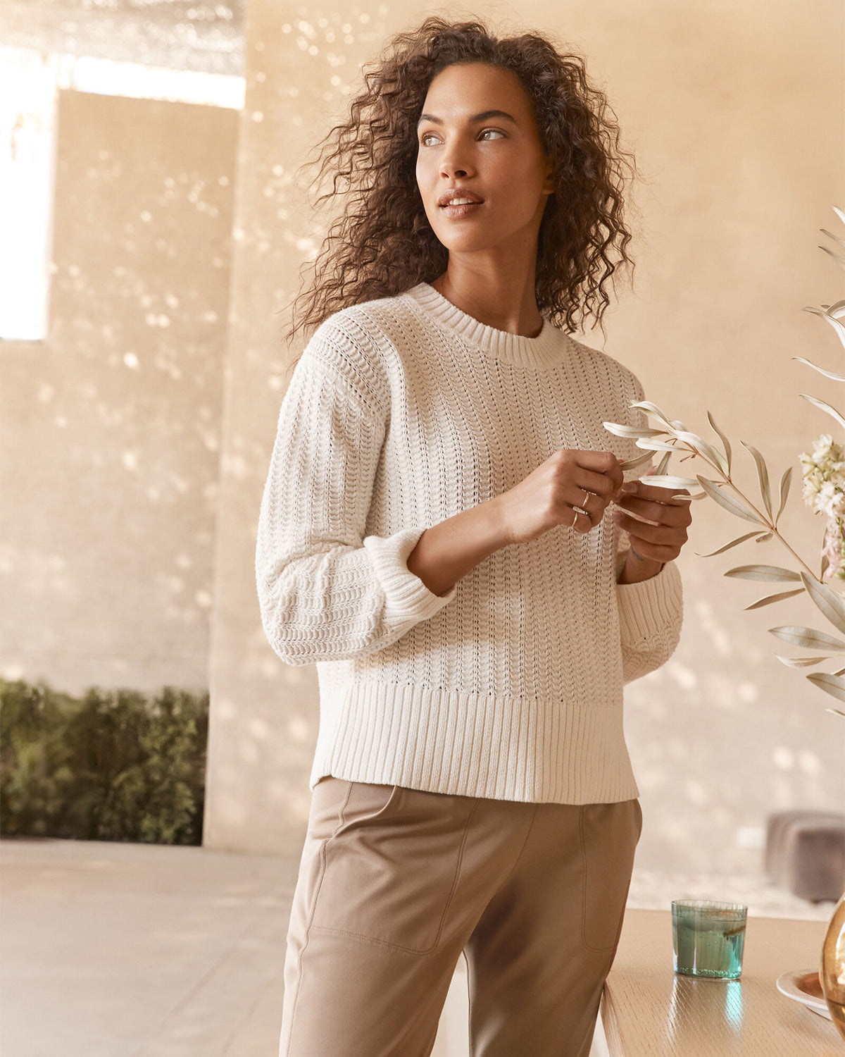 Talbots ORGANIC COTTON OPEN STITCH CREWNECK SWEATER