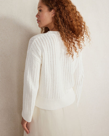 Talbots ORGANIC COTTON OPEN STITCH CREWNECK SWEATER