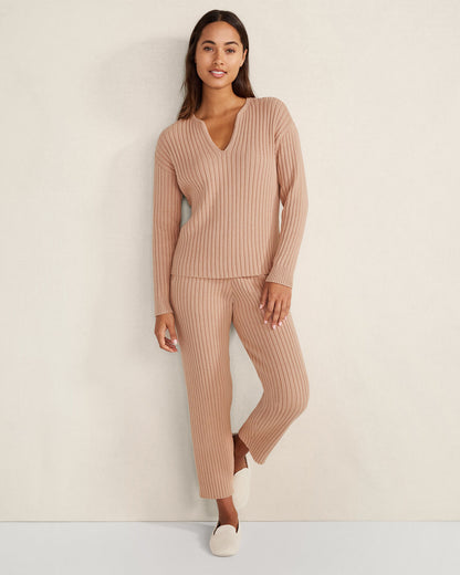Talbots COTTON CASHMERE RIB-KNIT CROPPED PANTS