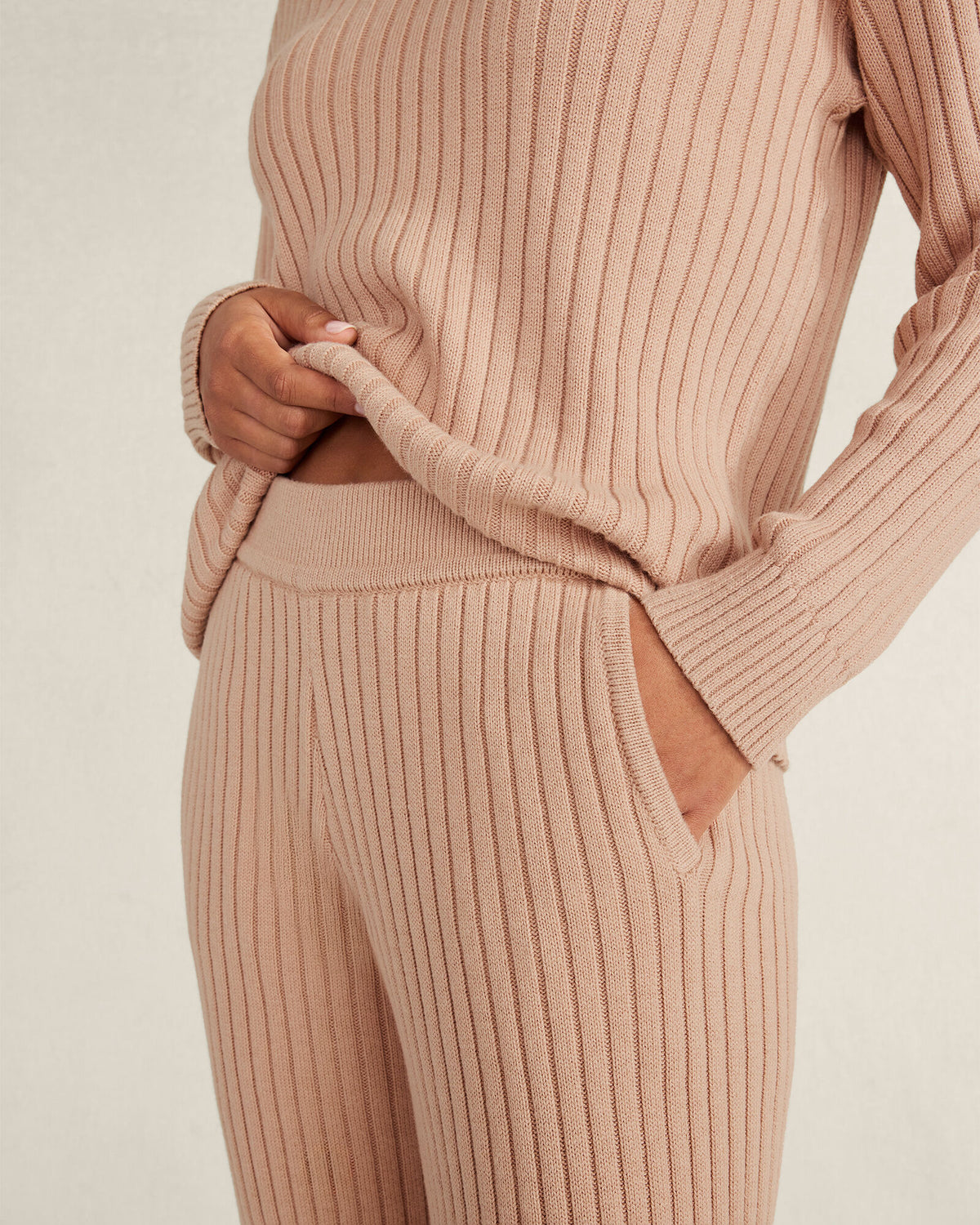 Talbots COTTON CASHMERE RIB-KNIT CROPPED PANTS