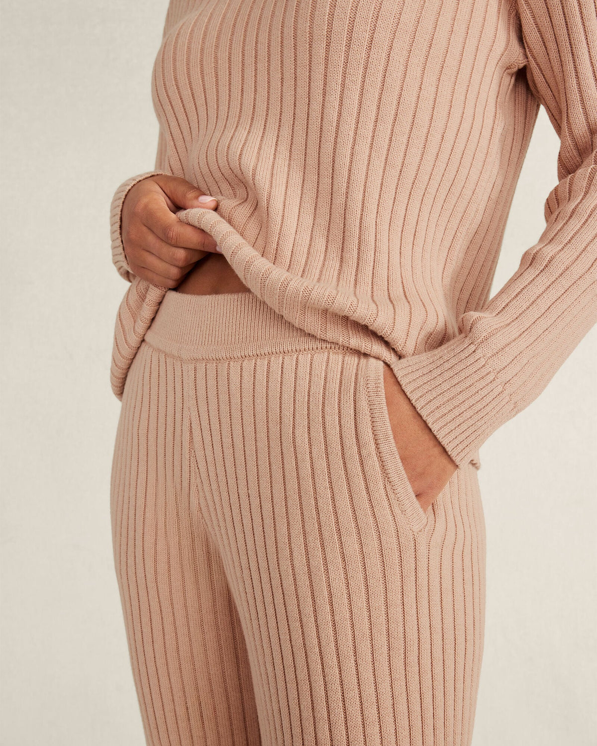 Talbots COTTON CASHMERE RIB-KNIT CROPPED PANTS