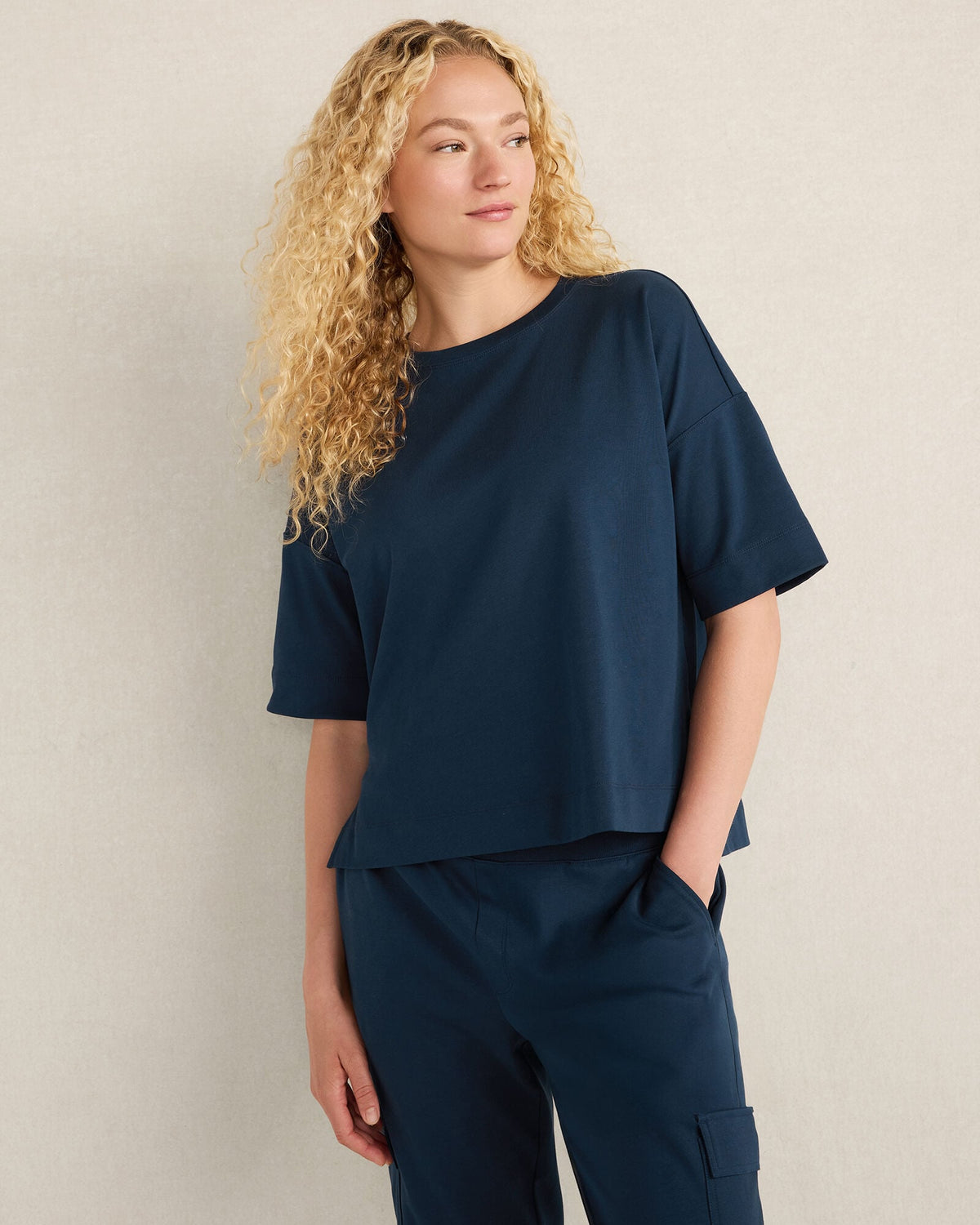 Talbots PLAITED ORGANIC COTTON JERSEY TEE