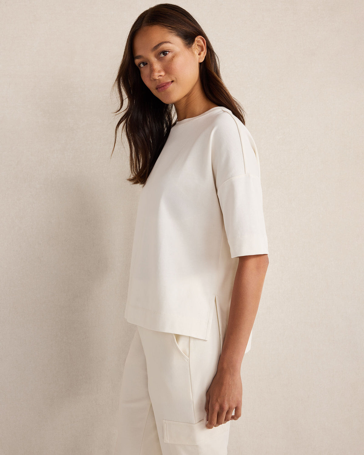 Talbots PLAITED ORGANIC COTTON JERSEY TEE