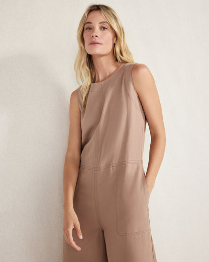Talbots LINEN BLEND WIDE LEG JUMPSUIT