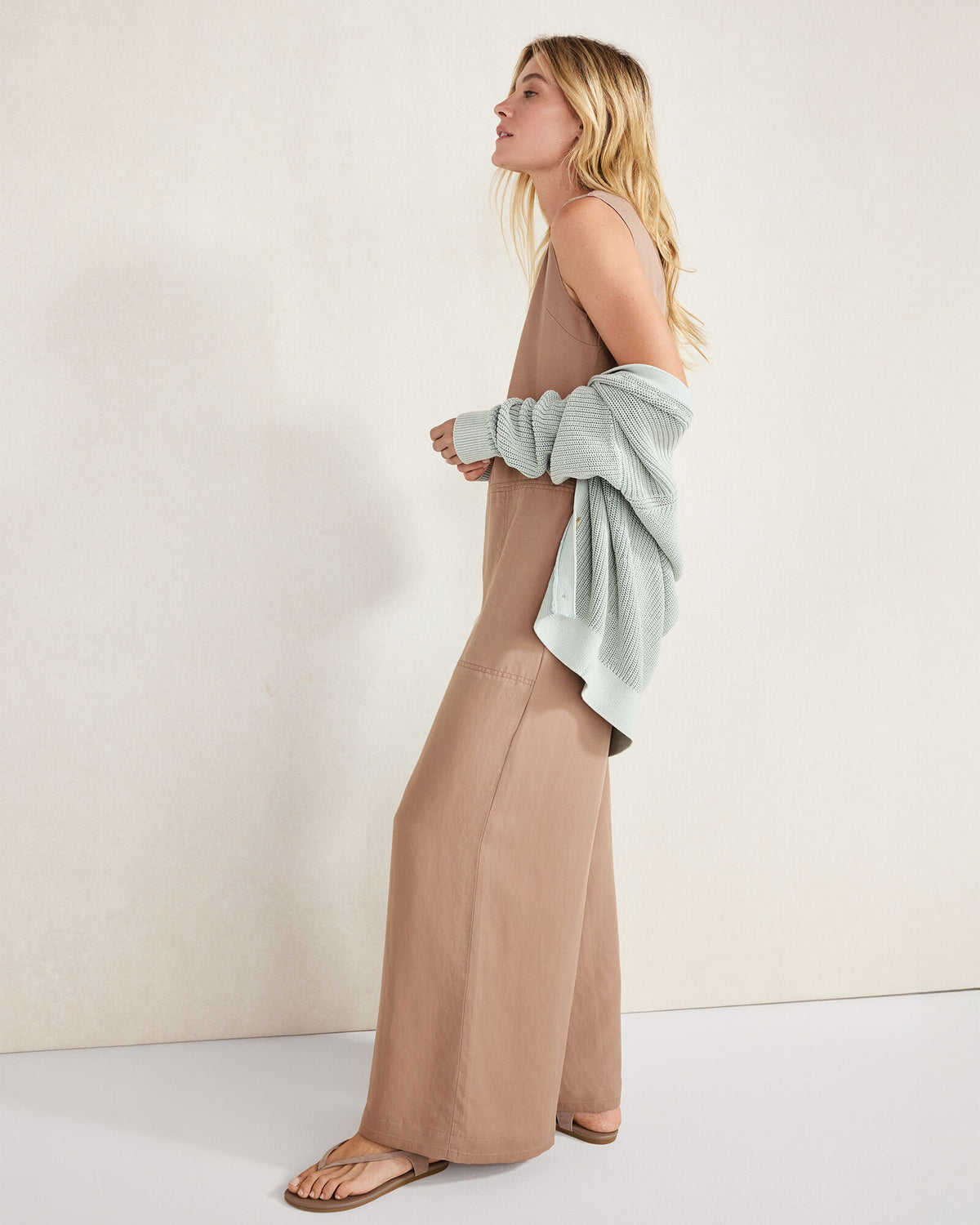 Talbots LINEN BLEND WIDE LEG JUMPSUIT