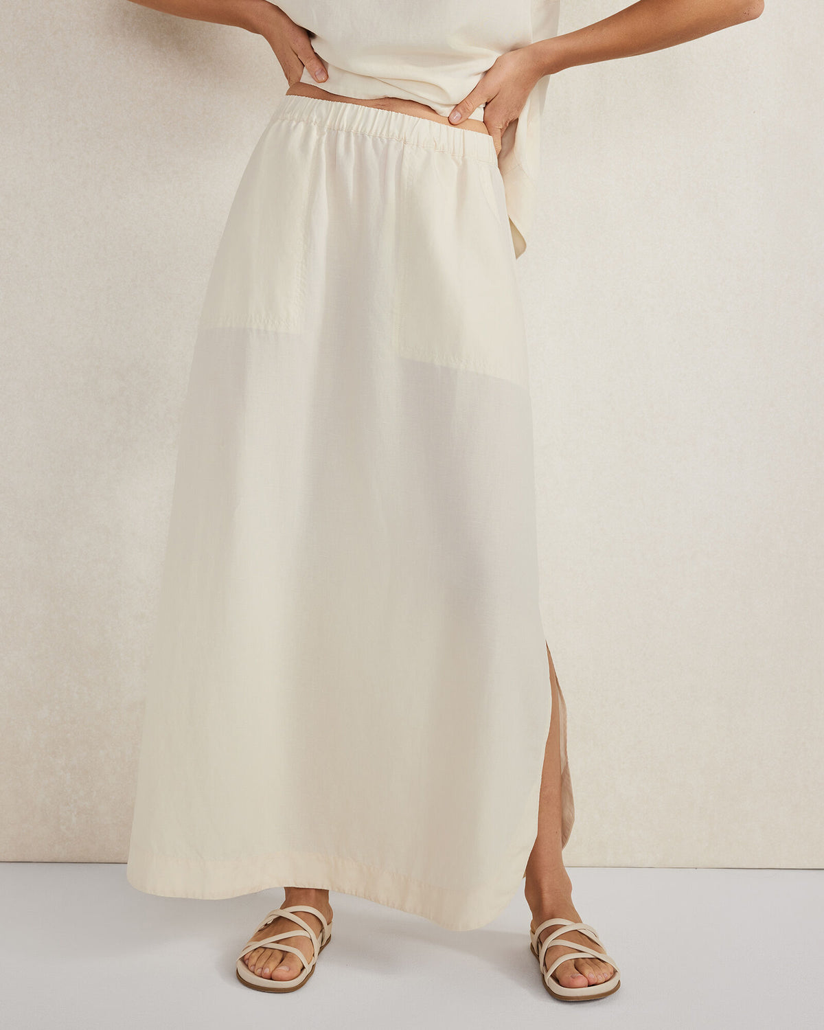 Talbots LINEN BLEND MAXI SHIRTTAIL SKIRT