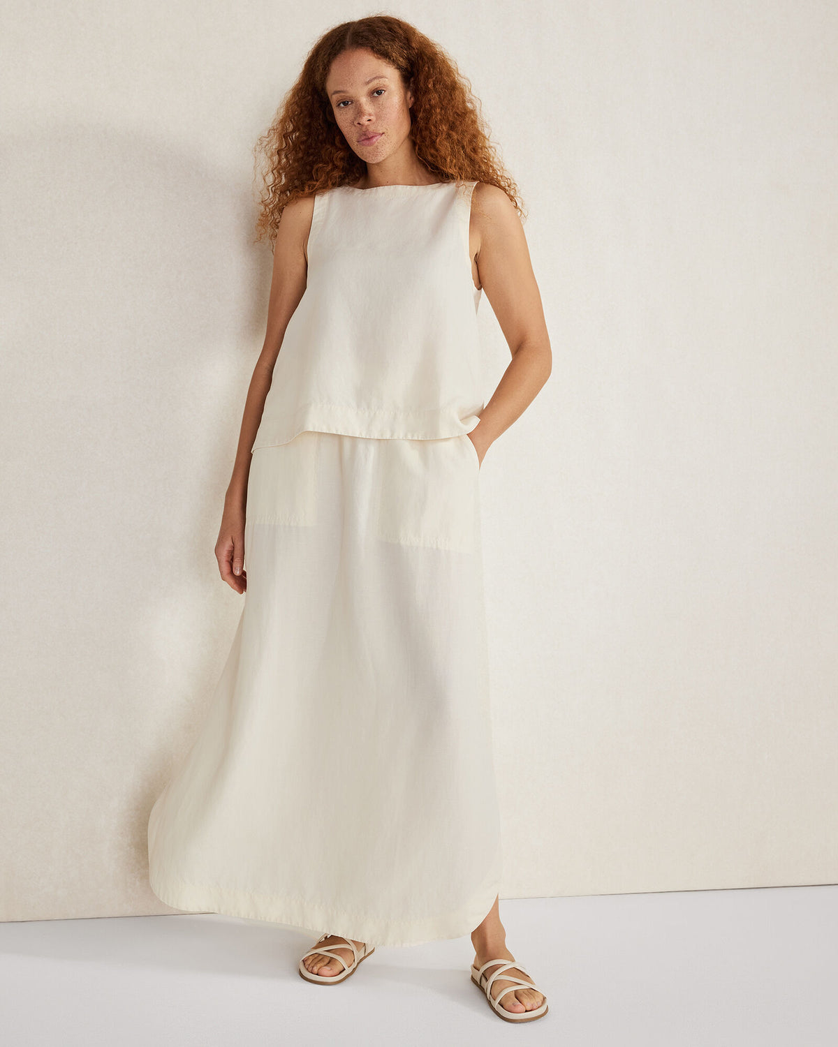 Talbots LINEN BLEND MAXI SHIRTTAIL SKIRT