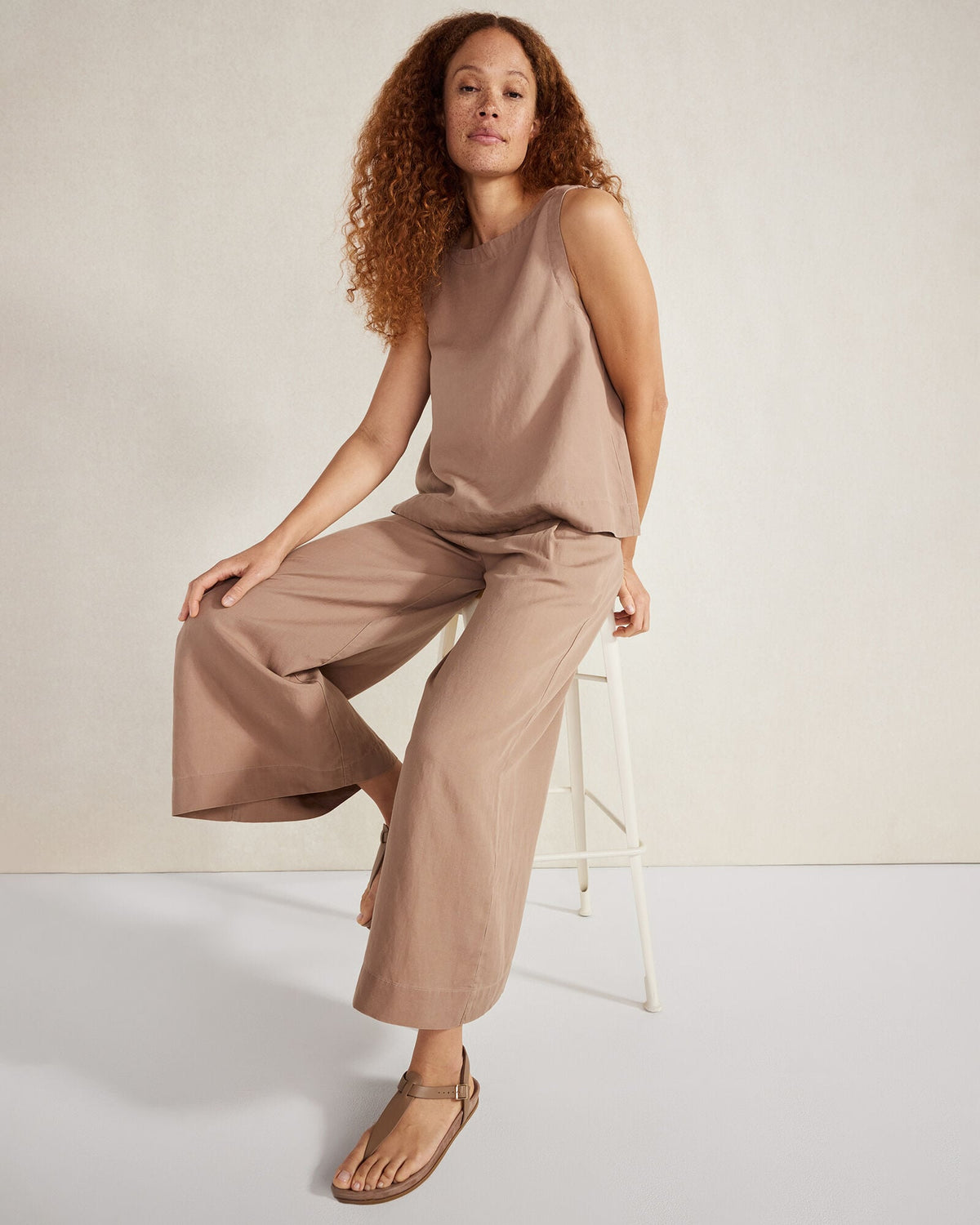 Talbots LINEN BLEND BATEAU NECK TOP