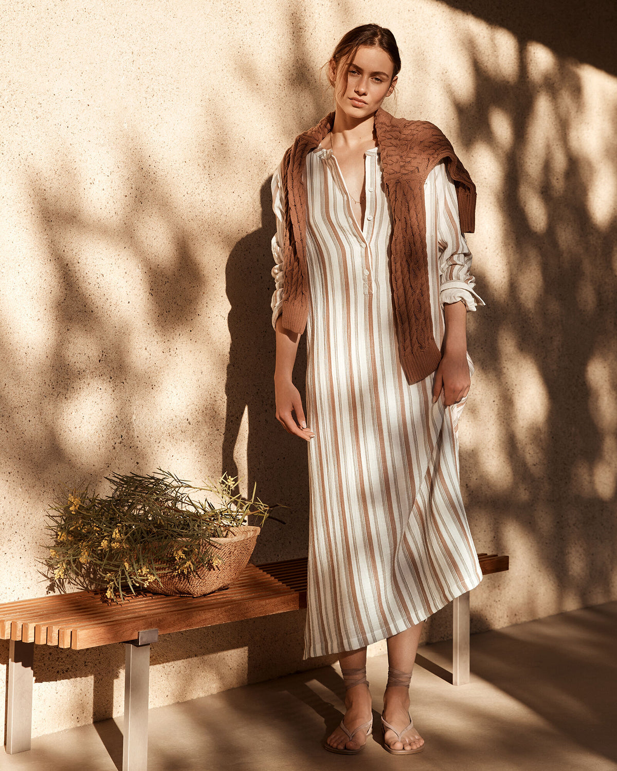 Talbots ORGANIC COTTON GAUZE STRIPED DRESS