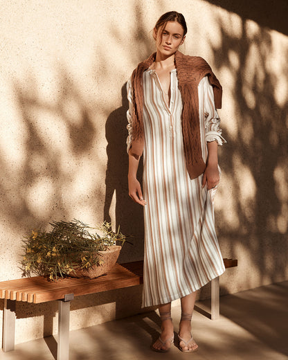 Talbots ORGANIC COTTON GAUZE STRIPED DRESS