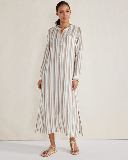 Talbots ORGANIC COTTON GAUZE STRIPED DRESS