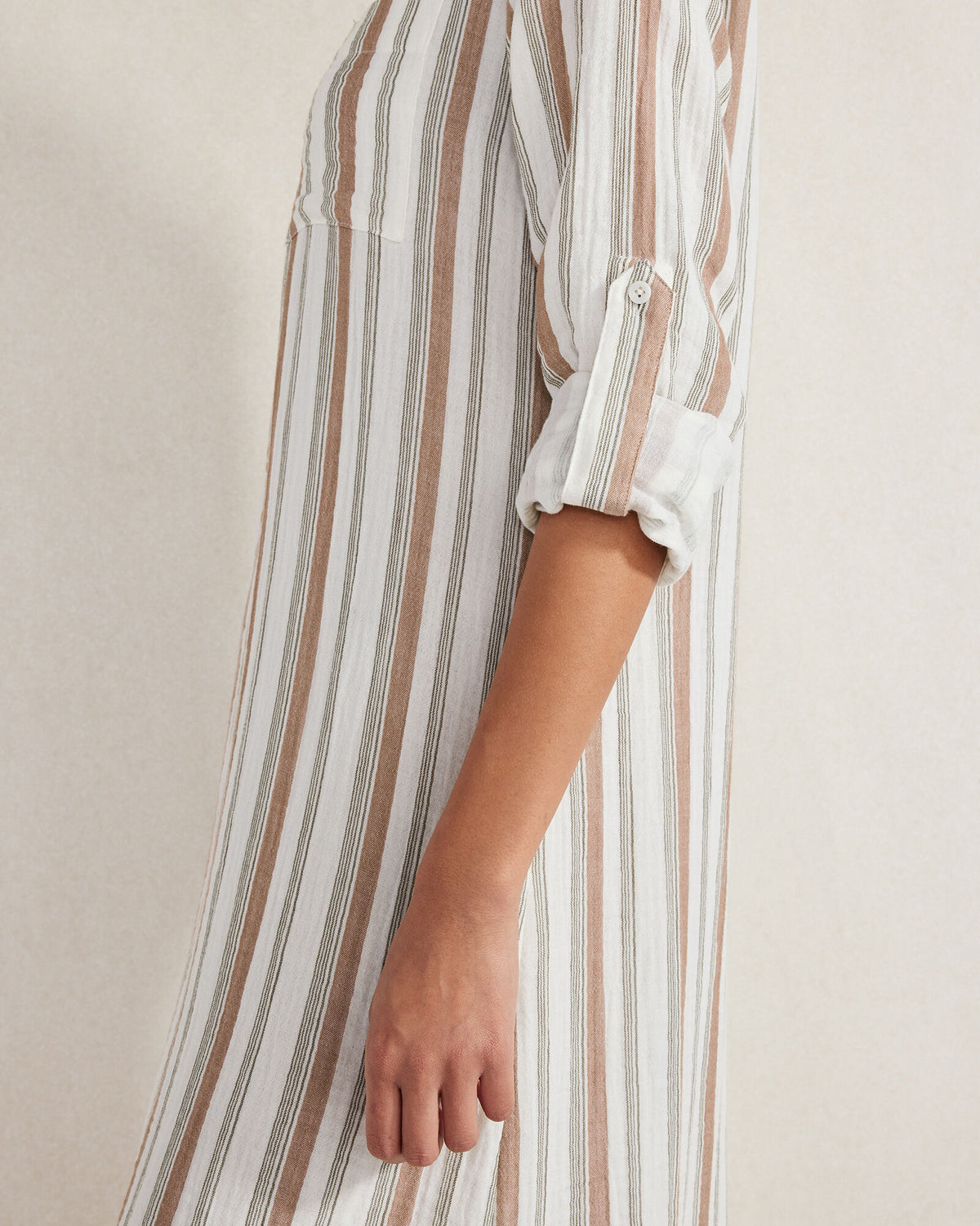 Talbots ORGANIC COTTON GAUZE STRIPED DRESS