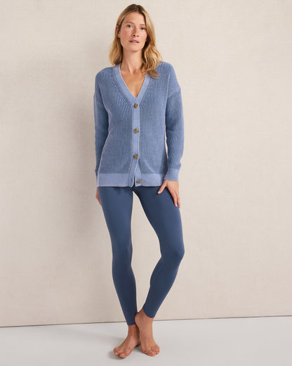 Talbots GARMENT-DYED ORGANIC COTTON SHAKER STITCH CARDIGAN