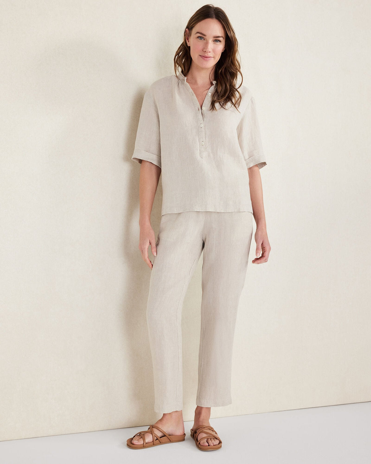 Talbots LINEN CUFF SLEEVE TOP