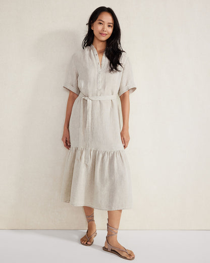 Talbots LINEN TIERED MIDI DRESS