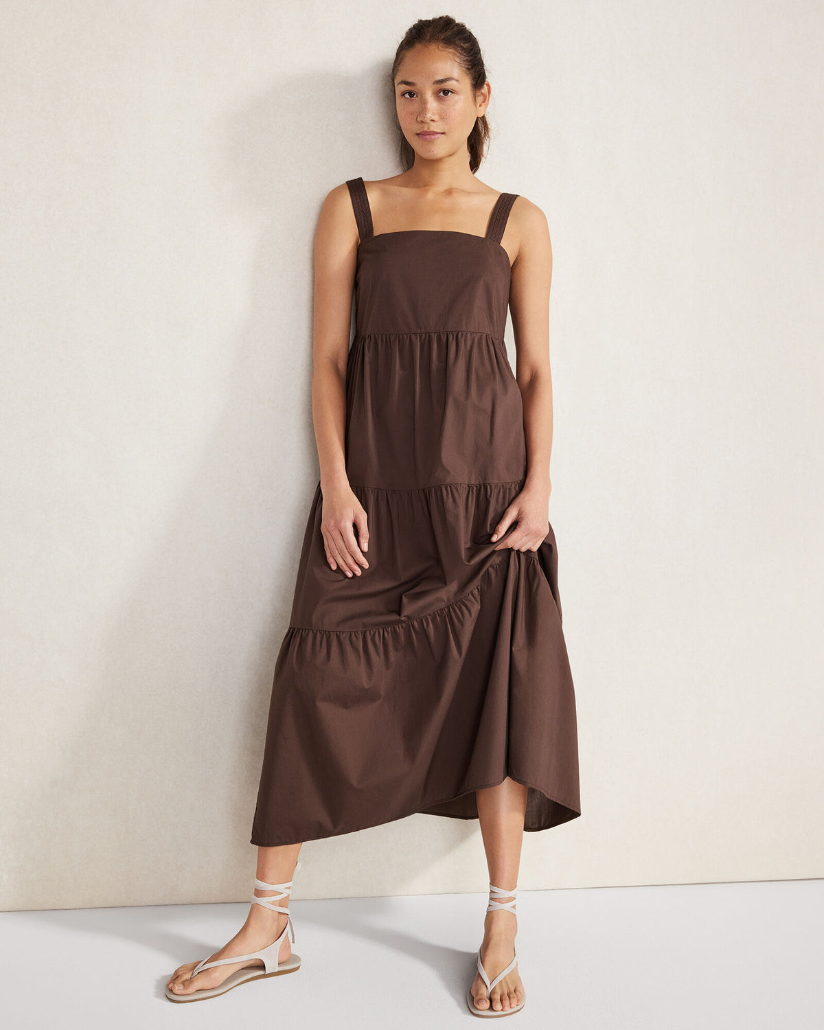 Talbots ORGANIC COTTON POPLIN MIDI DRESS