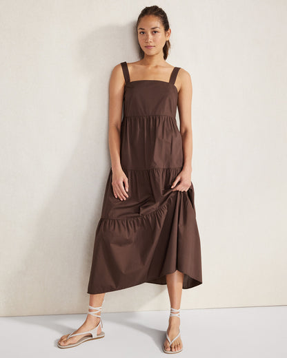 Talbots ORGANIC COTTON POPLIN MIDI DRESS