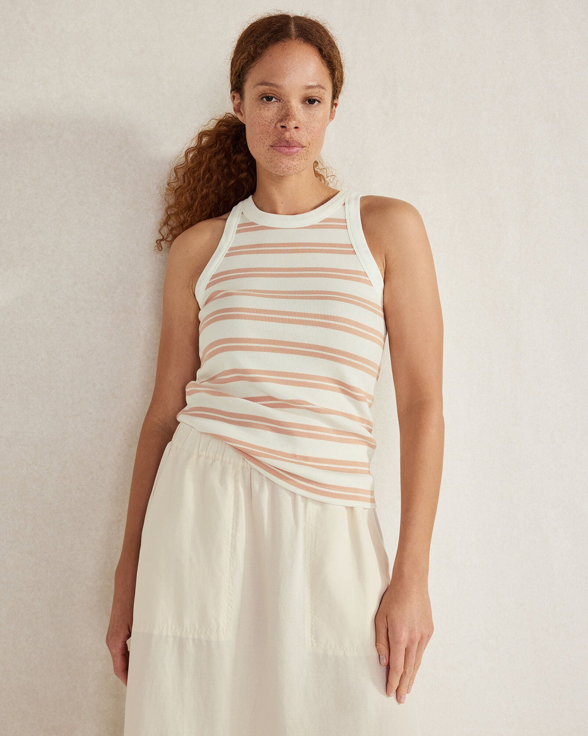 Talbots ORGANIC COTTON BOLD STRIPE RACERBACK TANK