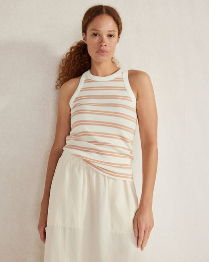 Talbots ORGANIC COTTON BOLD STRIPE RACERBACK TANK