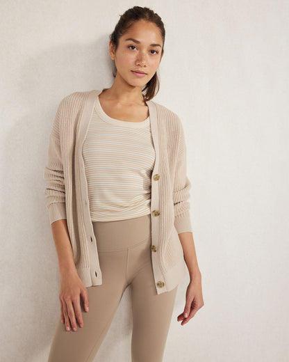 Talbots ORGANIC COTTON STRIPE SCOOP NECK TANK