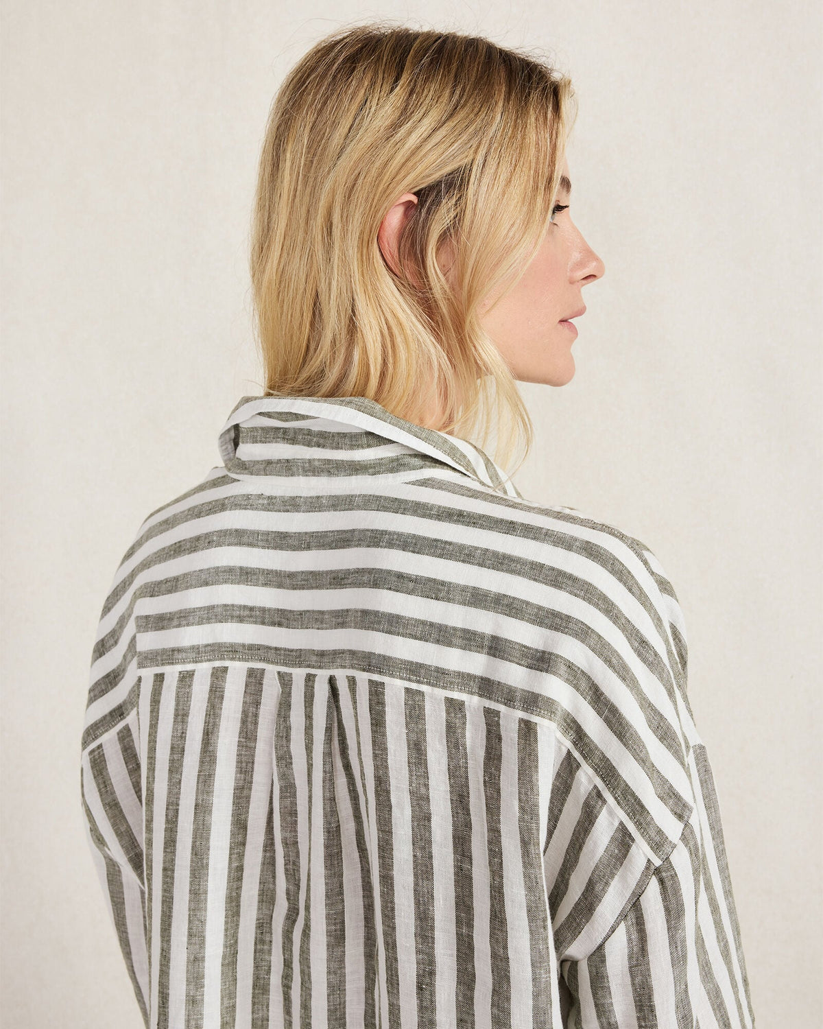 Talbots LINEN STRIPED BOXY SHIRT