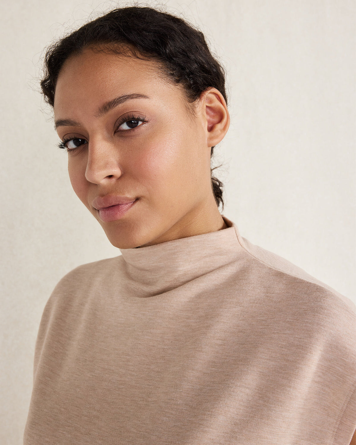 Talbots FLEECE FUNNEL NECK TOP