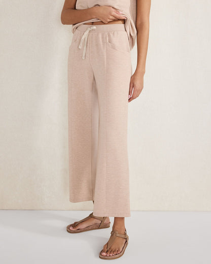Talbots FLEECE PINTUCK CROPPED WIDE LEG PANTS
