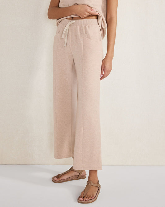 Talbots FLEECE PINTUCK CROPPED WIDE LEG PANTS