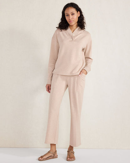 Talbots FLEECE PINTUCK CROPPED WIDE LEG PANTS