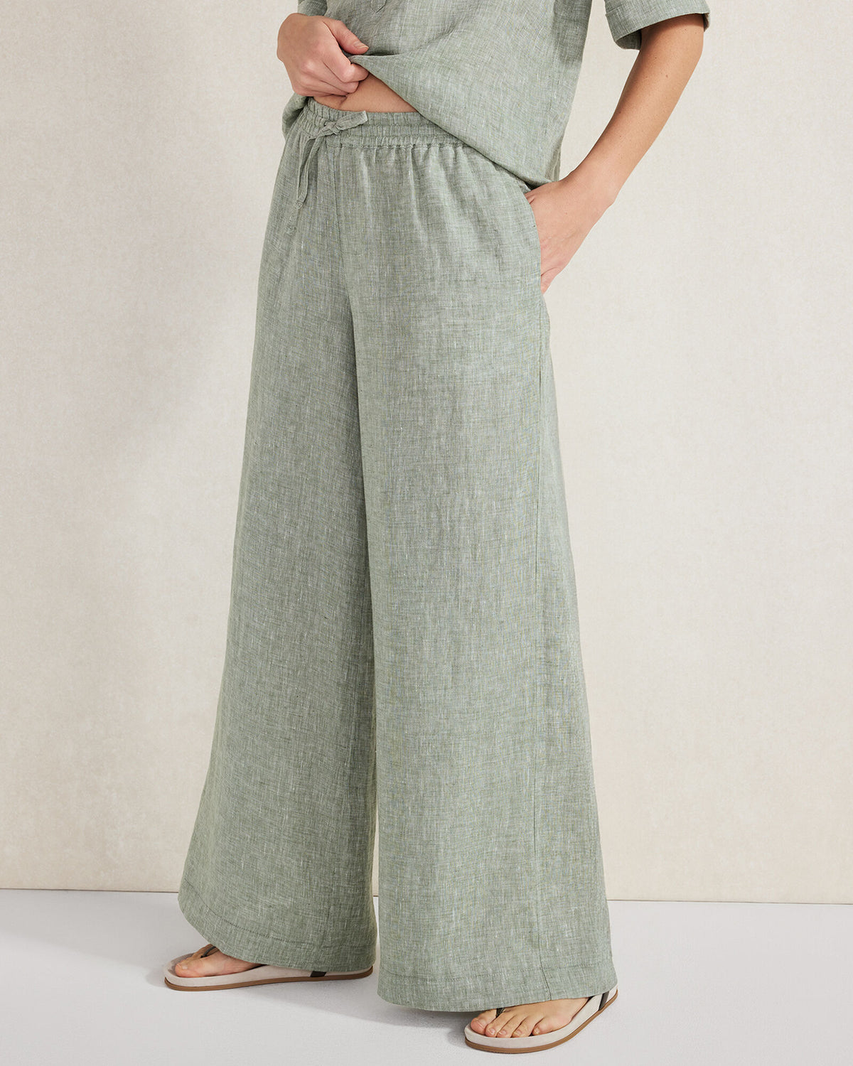 Talbots LINEN WIDE LEG PANTS