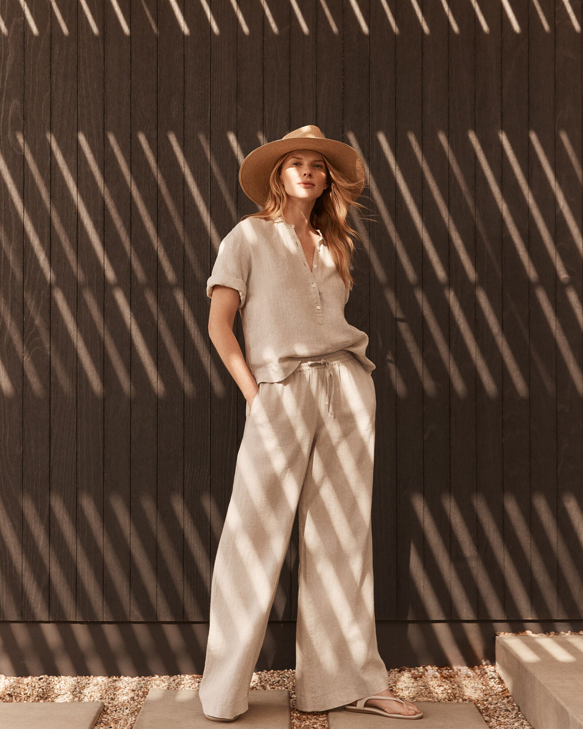 Talbots LINEN WIDE LEG PANTS