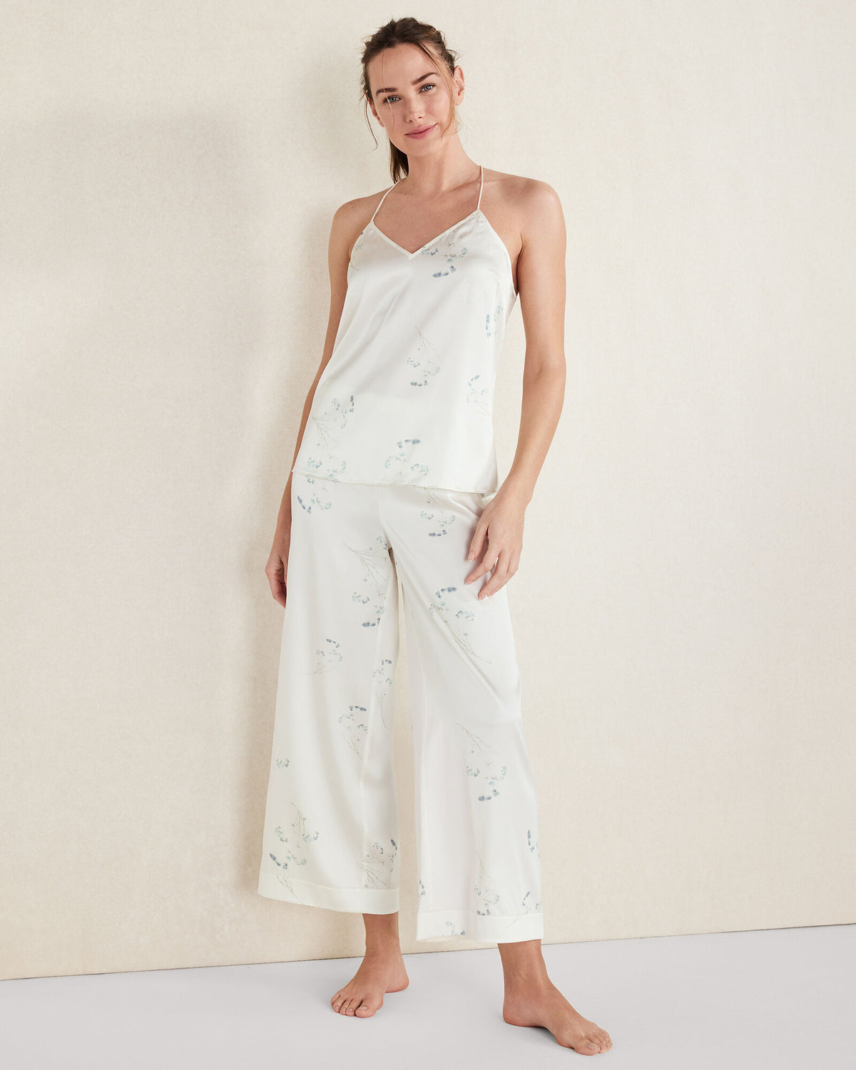 Talbots WASHABLE SILK DELICATE FLORAL V-NECK CAMI