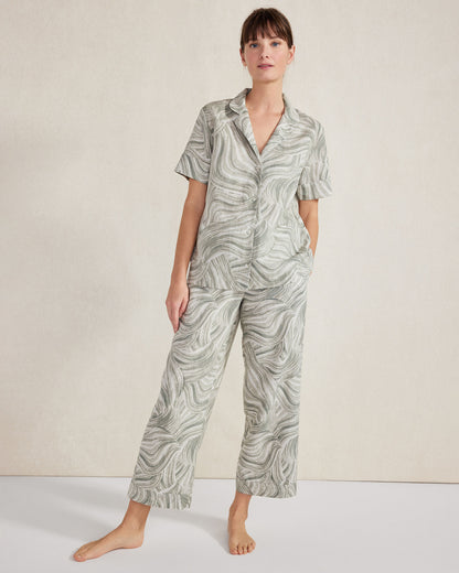 Talbots ORGANIC COTTON LINEN WATERCOLOR PAJAMA PANTS