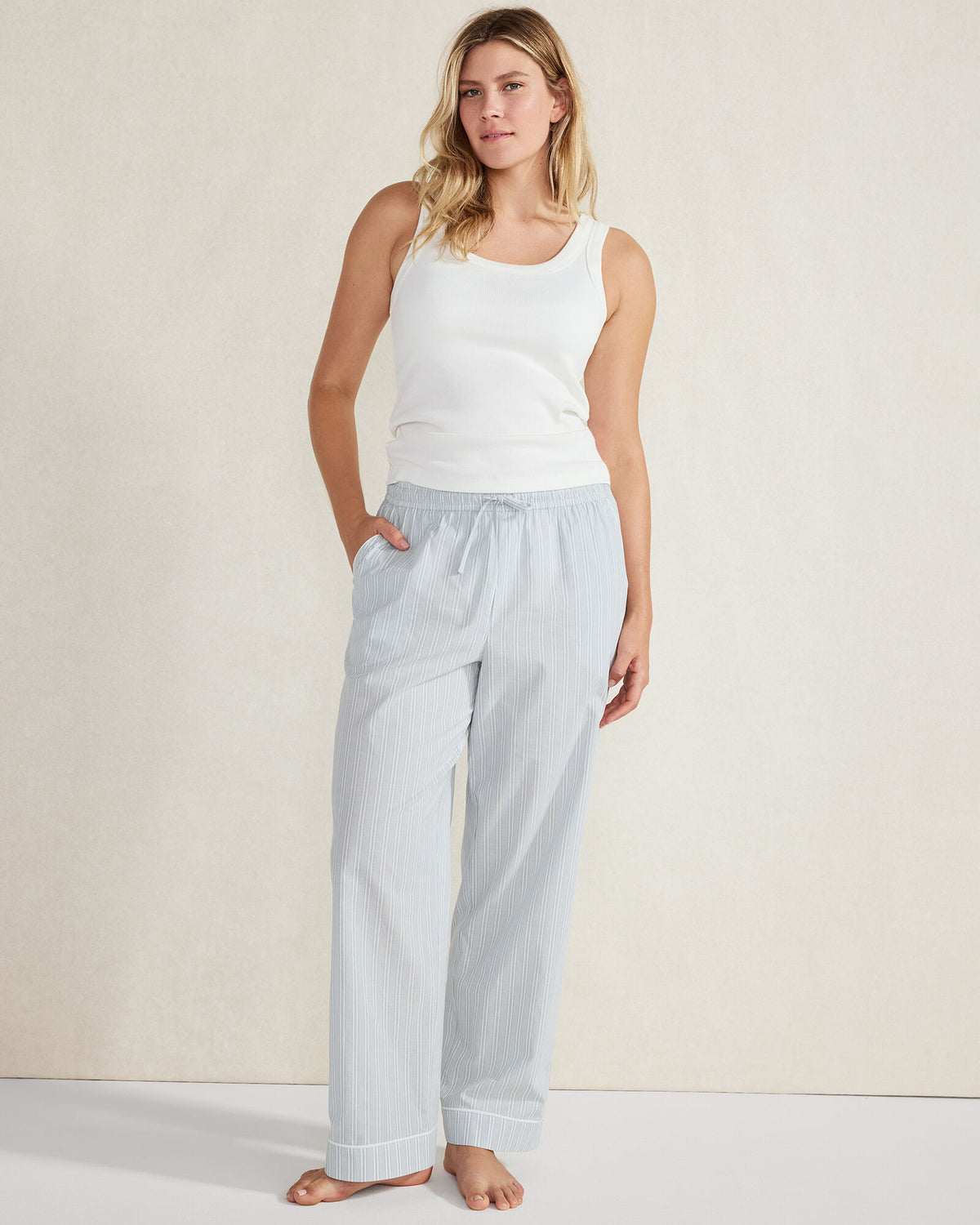 Talbots ORGANIC COTTON POPLIN STRIPED PAJAMA PANTS
