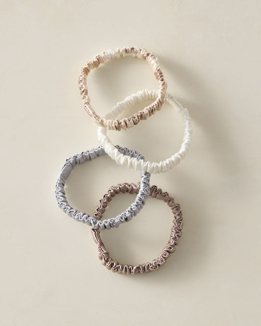 Talbots WASHABLE SILK HAIR TIES — NEUTRAL MULTI