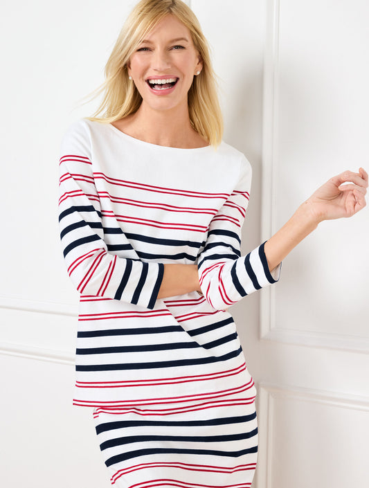 Talbots AUTHENTIC TALBOTS TEE - SOFIA STRIPE
