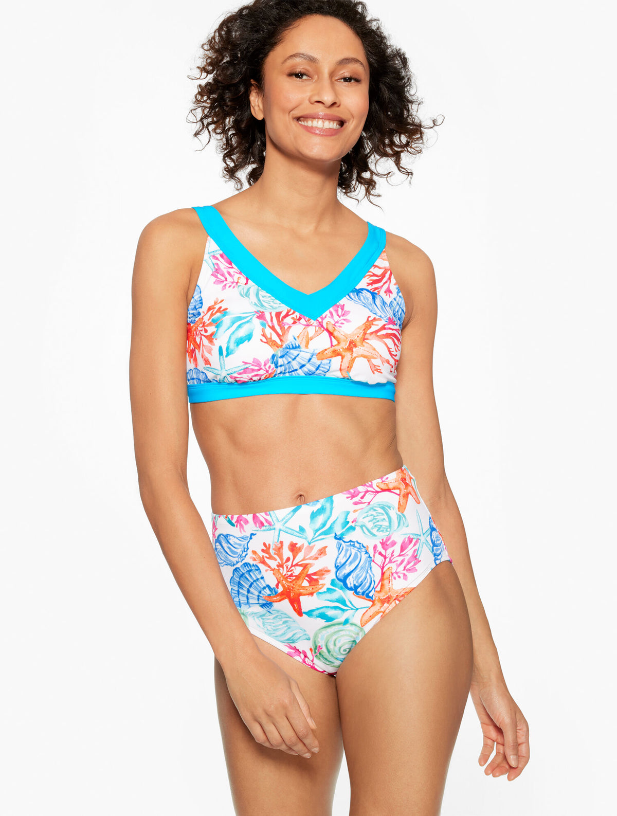 Talbots MIRACLESUIT® BIKINI TOP - CORAL & SHELLS