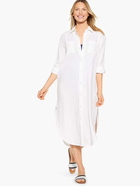 Talbots AQUA CLUB GAUZE LONG SHIRT COVER-UP