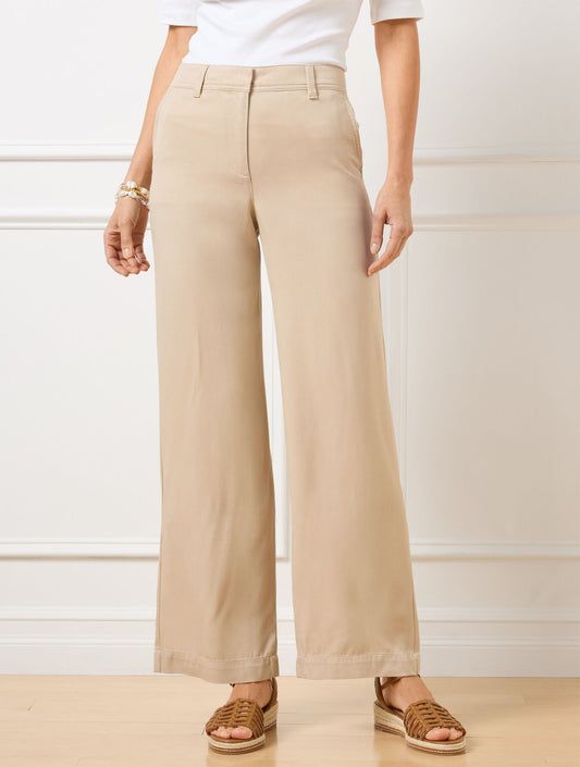 Talbots FLOWY WIDE ANKLE PANTS