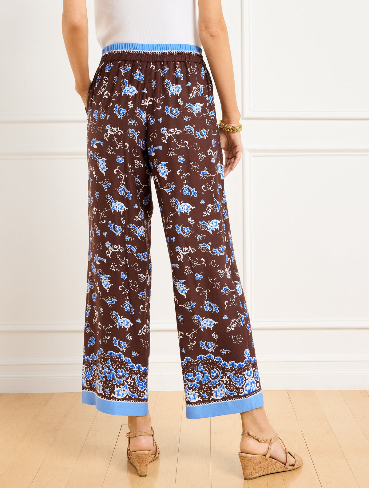 Talbots WIDE CROP PULL-ON PANTS - SPLENDID SWIRLS