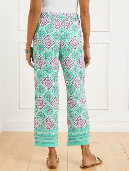 Talbots STRAIGHT ANKLE PULL-ON PANTS - MONACO TILES