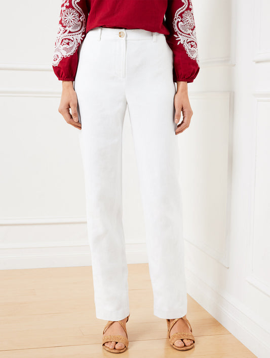 Talbots TALBOTS SOUTHAMPTON STRAIGHT LEG LINEN PANTS